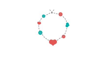 sewing circle with heart button icon