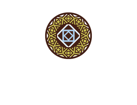 Mosque texture inside the circle mandala logo