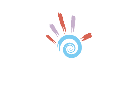 Painting hand make swirl logo