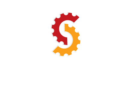 gear combining to make letter s logo