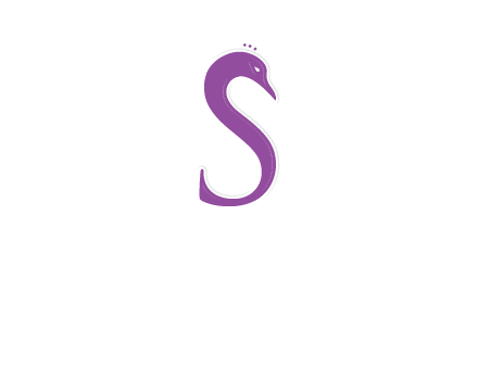 swan forming the letter s  graphic