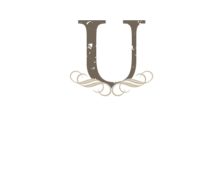 letter u with ornaments logo