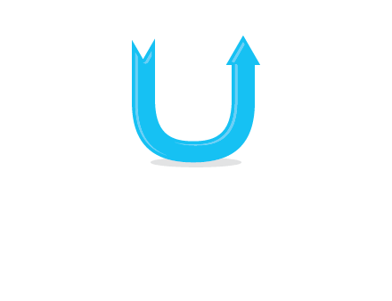 Arrow is going upward in letter u shape graphic