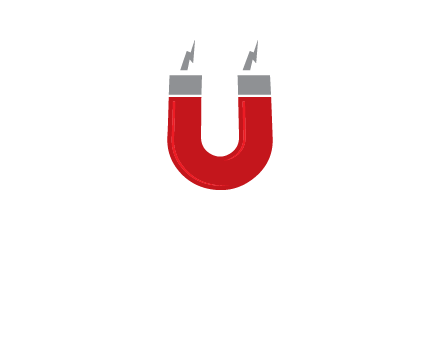 letter u with light bolt and Magnet graphic