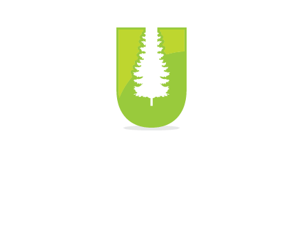 Tree in the letter u logo