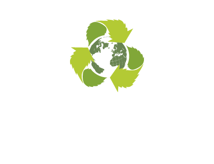 recycle leaf and globe logo