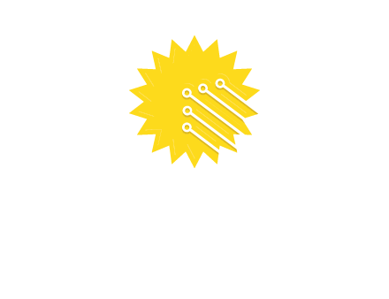 circuit lines on sun logo