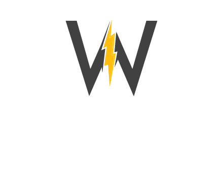 letter w electric bolt icon