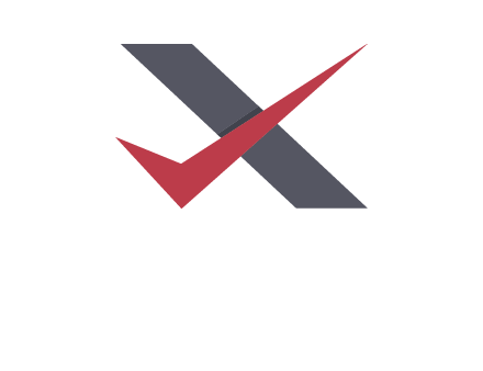 check mark letter x logo