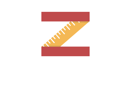 measure tape in letter Z logo