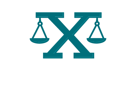 legal scale on letter X logo