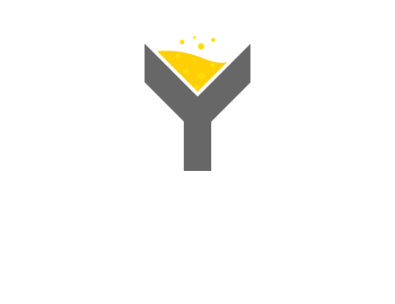 wine in letter Y logo