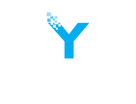 letter y pixels logo