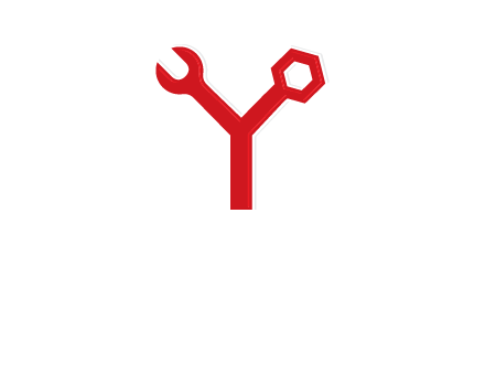 wrench on letter Y logo