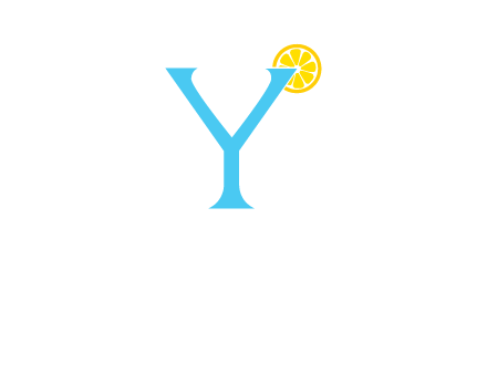 letter Y looking like glass with lemon