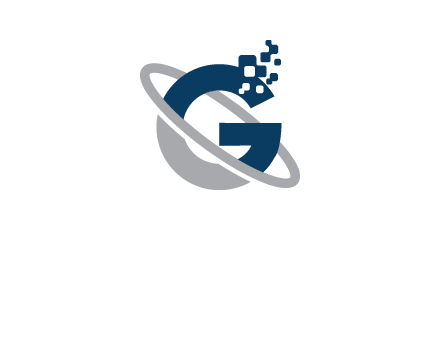 globe Letter G with pixels logo