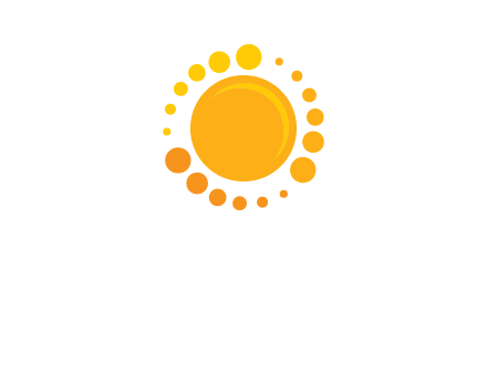 dots around sun logo