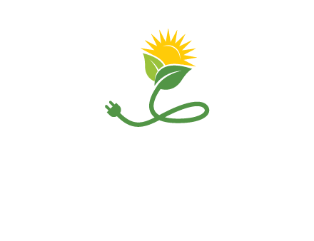 plug with leaf and sun logo