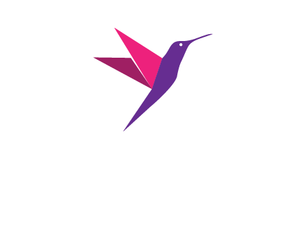 origami hummingbird logo