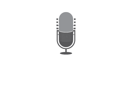 upright studio mic media logo icon