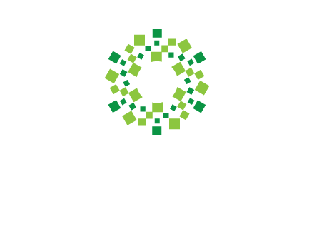 circle with pixels logo