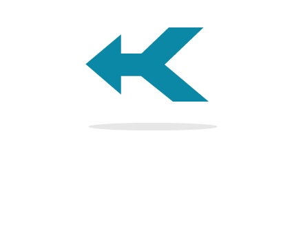 arrow and letter K logo