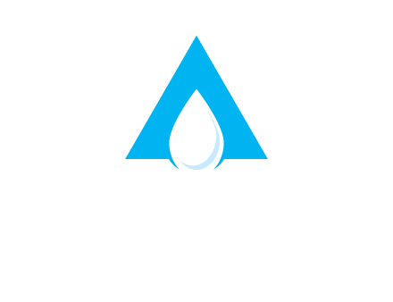 water drop in letter A logo