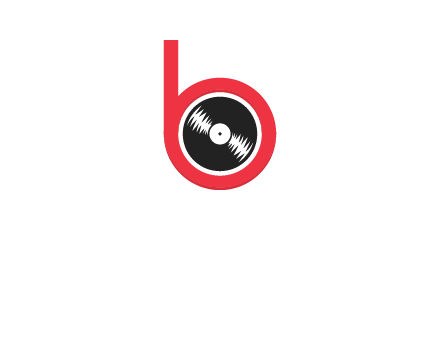 music disc in letter B logo