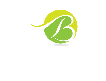 cursive letter B in a circle logo