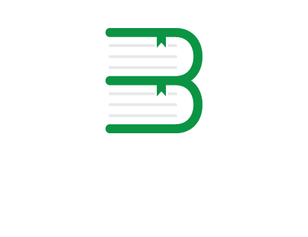 letter B book logo