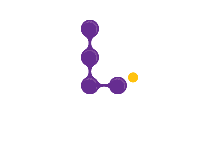 connected dots letter L logo
