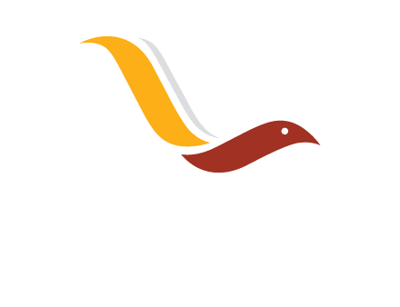 curved swoosh bird forming letter L 