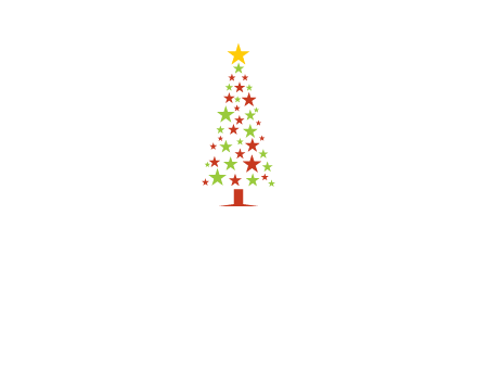 colorful stars christmas tree logo