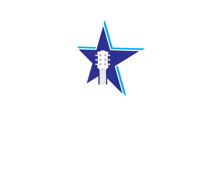 guitar head and star logo