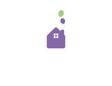 house with balloons logo