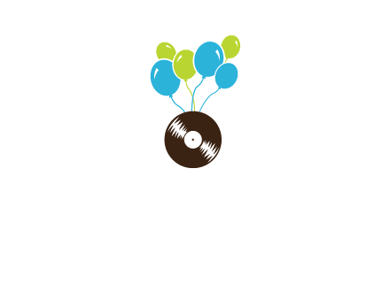 music disk and balloon vector