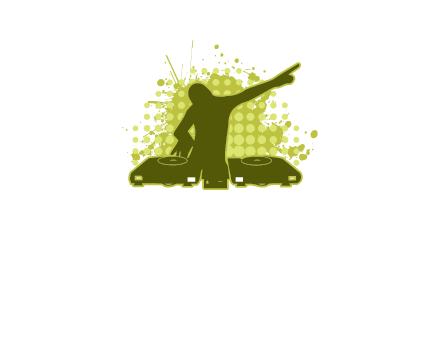 musician with disk jockey logo