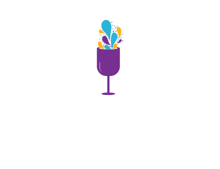 abstract wine glass logo