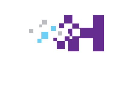 letter h pixels logo