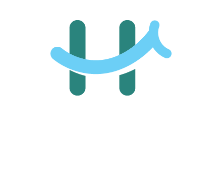 smile on letter H logo