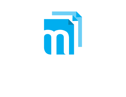 Letter M on pages logo