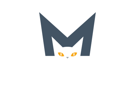 cat face letter m logo