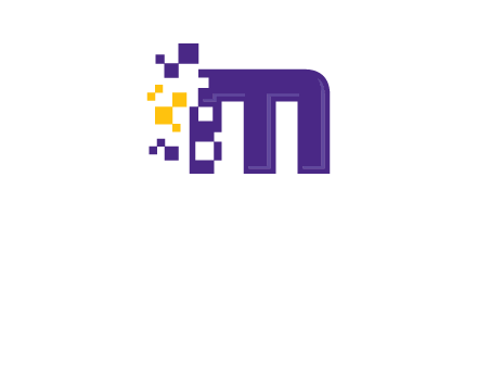 letter m pixels logo