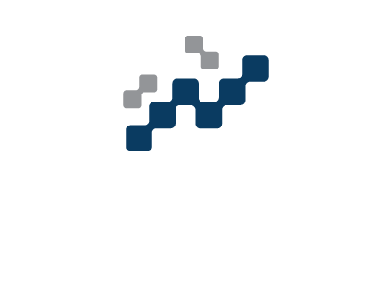 letter n creating square pixels connection logo