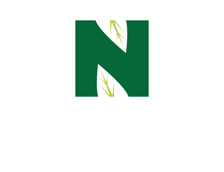 leaves letter n logo