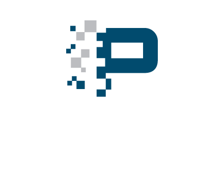 letter p pixels logo