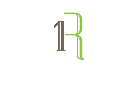 Number one and letter R logo