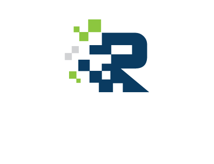 letter R pixels logo