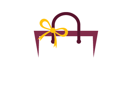 shopping bag with ribbon icon