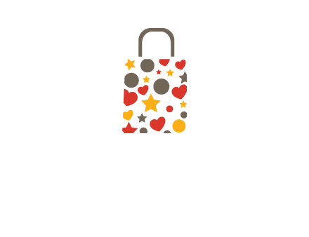 heart and circle shopping bag logo